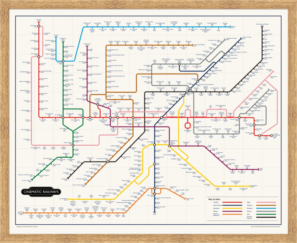 The Film Fan's Movie Map (Framed)