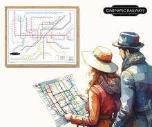Load image into Gallery viewer, The Film Fan&#39;s Movie Map (Framed)