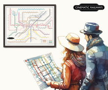 Load image into Gallery viewer, The Film Fan&#39;s Movie Map (Framed)