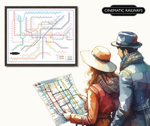 Load image into Gallery viewer, The Film Fan&#39;s Movie Map (Framed)
