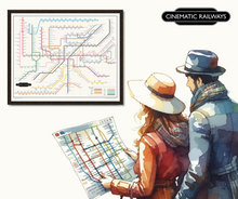 Load image into Gallery viewer, The Film Fan&#39;s Movie Map (Framed)