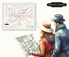 Load image into Gallery viewer, The Film Fan&#39;s Movie Map (Framed)