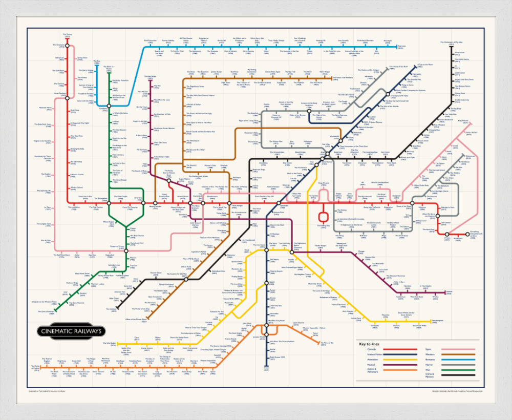 The Film Fan's Movie Map (Framed)