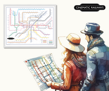 Load image into Gallery viewer, The Film Fan&#39;s Movie Map (Framed)