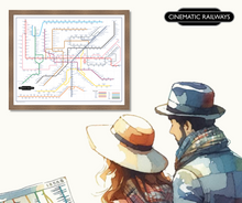 Load image into Gallery viewer, The Film Fan&#39;s Movie Map (Framed)