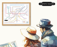 Load image into Gallery viewer, The Film Fan&#39;s Movie Map (Framed)