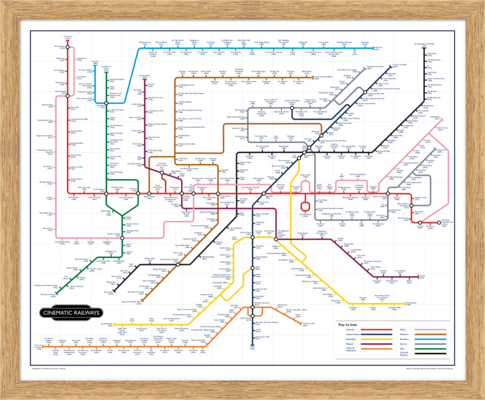 The Film Fan's Movie Map (Framed)