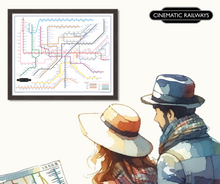 Load image into Gallery viewer, The Film Fan&#39;s Movie Map (Framed)