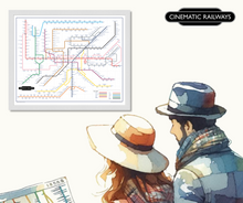 Load image into Gallery viewer, The Film Fan&#39;s Movie Map (Framed)