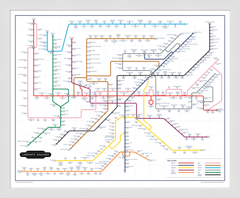The Film Fan's Movie Map (Framed)
