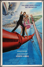 Load image into Gallery viewer, An original movie poster with art by Daniel Goozee for the James Bond film A View To A Kill