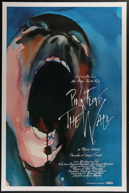 An original movie poster for the Pink Floyd film The Wall with artwork by Gerald Scarfe