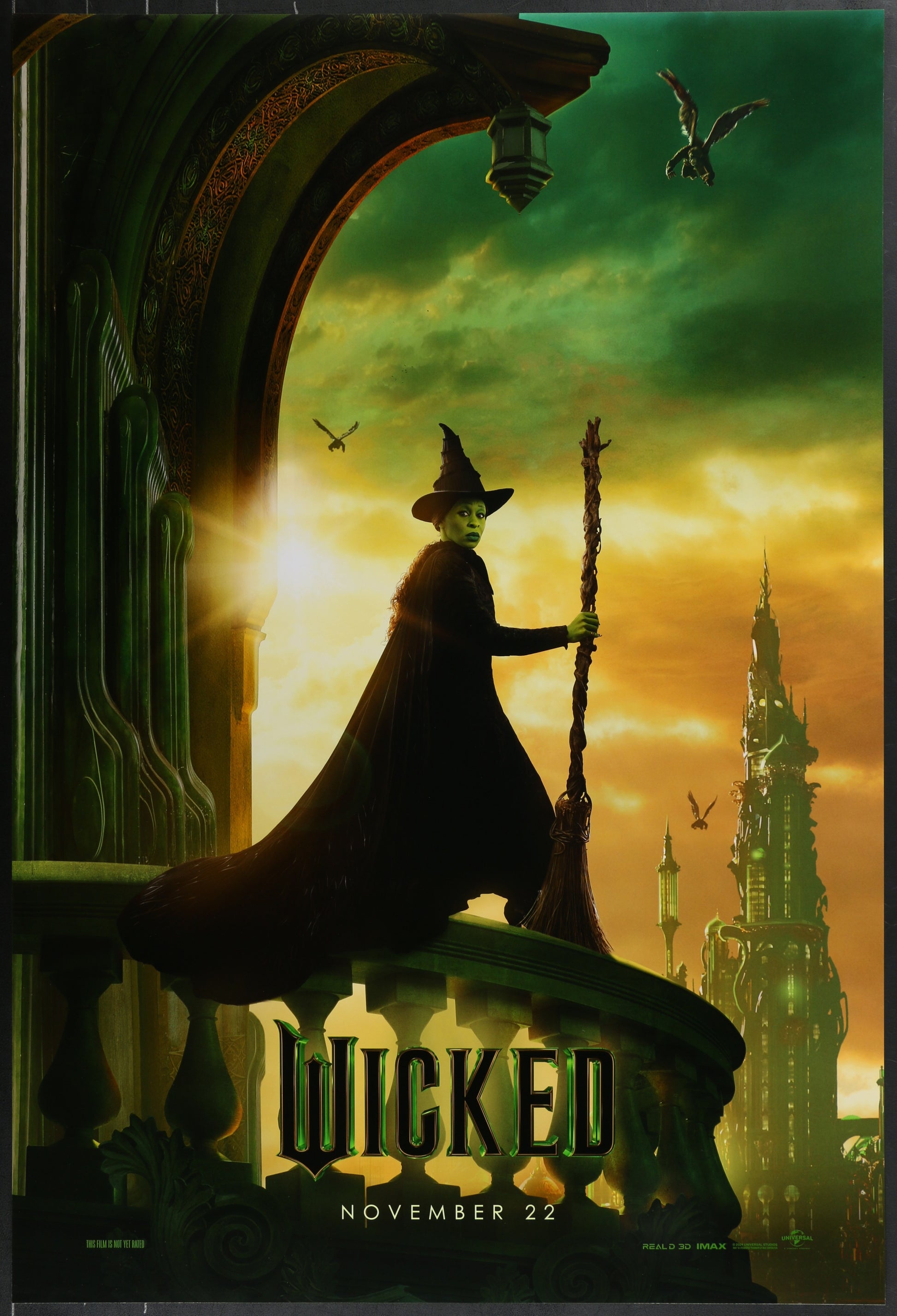 An original movie poster for the Wizard of Oz musical film Wicked