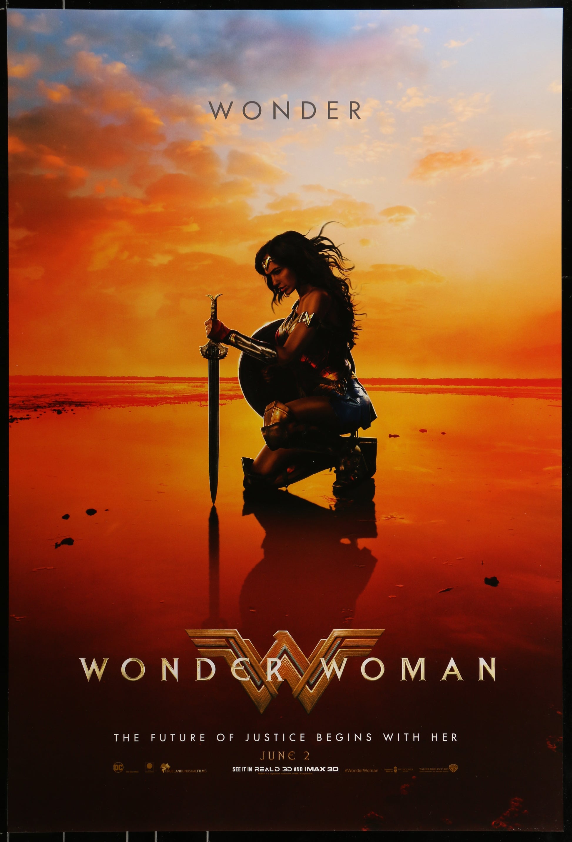 An original movie poster for the film Wonder Woman