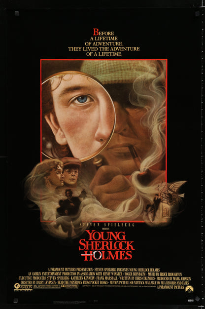 An original movie poster for the film Young Sherlock
