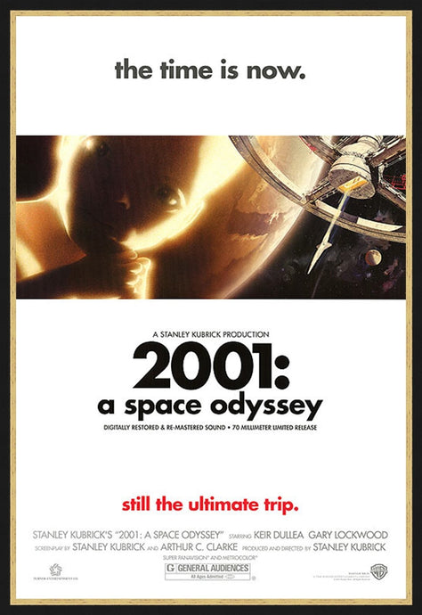 An original movie poster for the Stanley Kubrick film 2001 A Space Odyssey