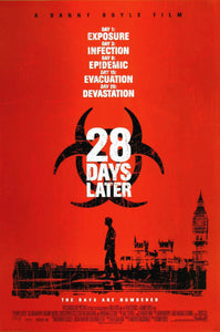 An original movie poster for the Danny Boyle film 28 Days Later