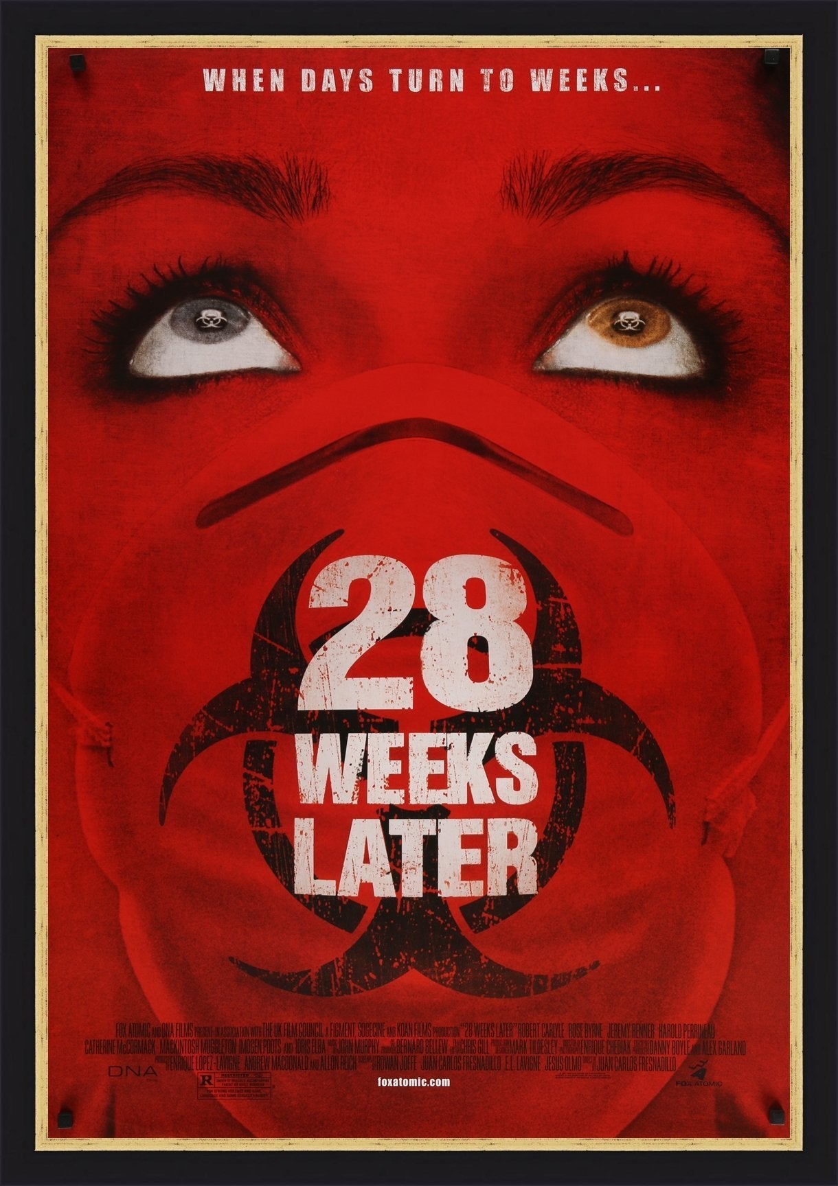 An original movie poster for the zombie film 28 Weeks Later