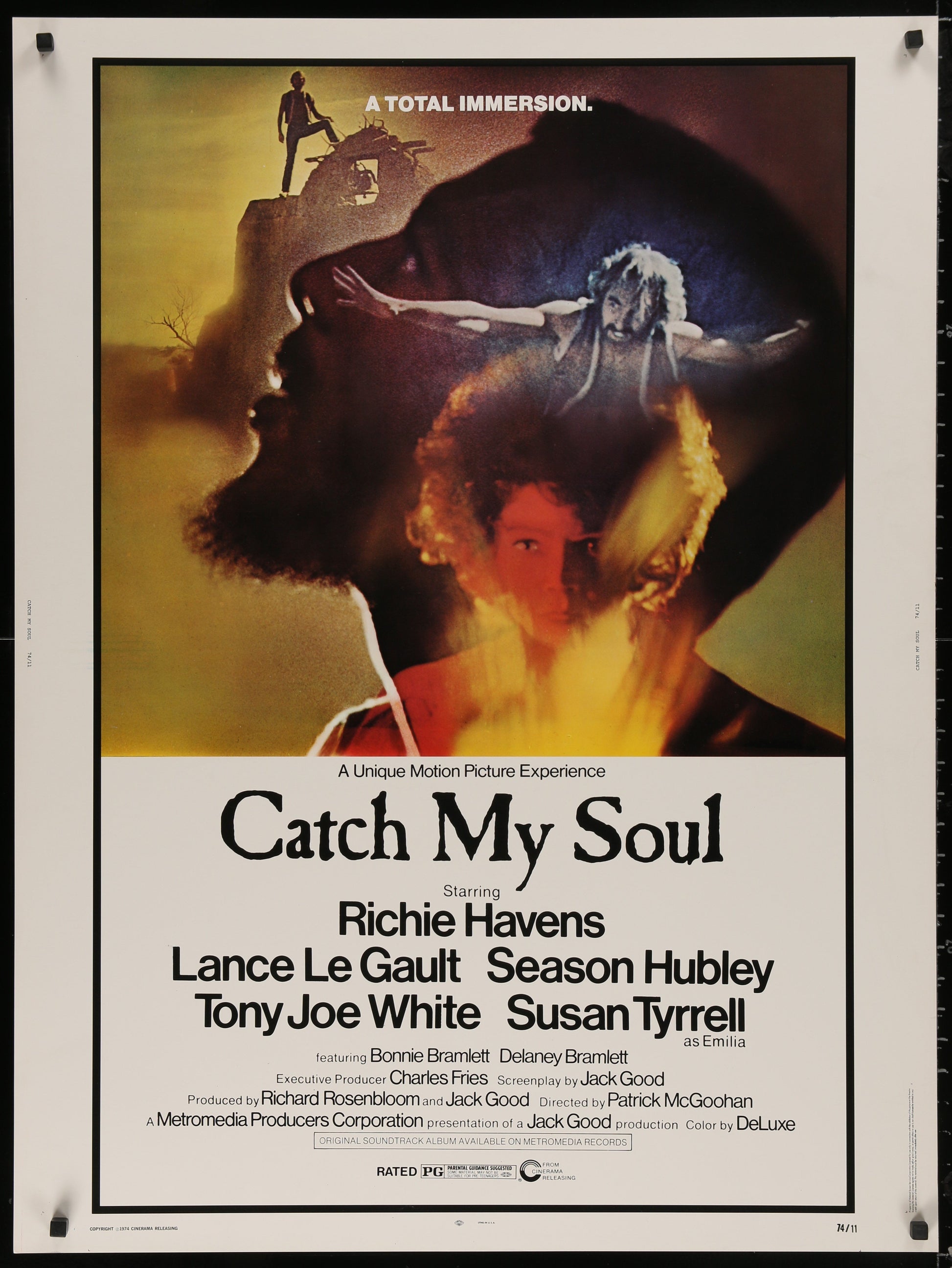 An original movie poster for the Patrick McGoohan film Catch My Soul