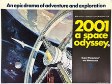 Load image into Gallery viewer, An original U.K. quad movie poster for the Stanley Kubrick film 2001 A Space Odyssey