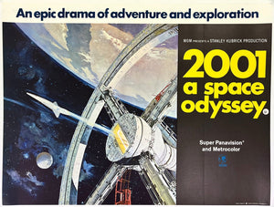An original U.K. quad movie poster for the Stanley Kubrick film 2001 A Space Odyssey