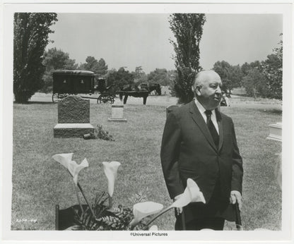 An original still of Alfred Hitchcock for his final film Family Plot|
