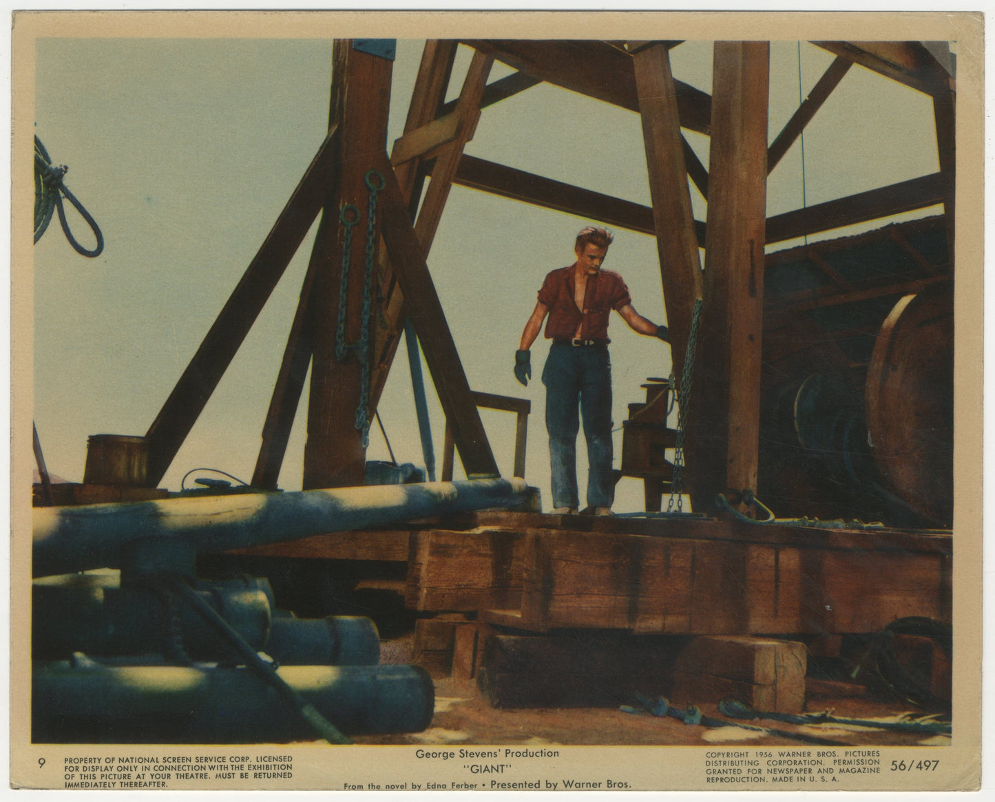 An original 8x10 lobby card for the James Dean film Giant