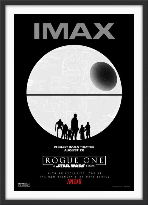 An original IMAX movie poster for the Star Wars film Rogue One