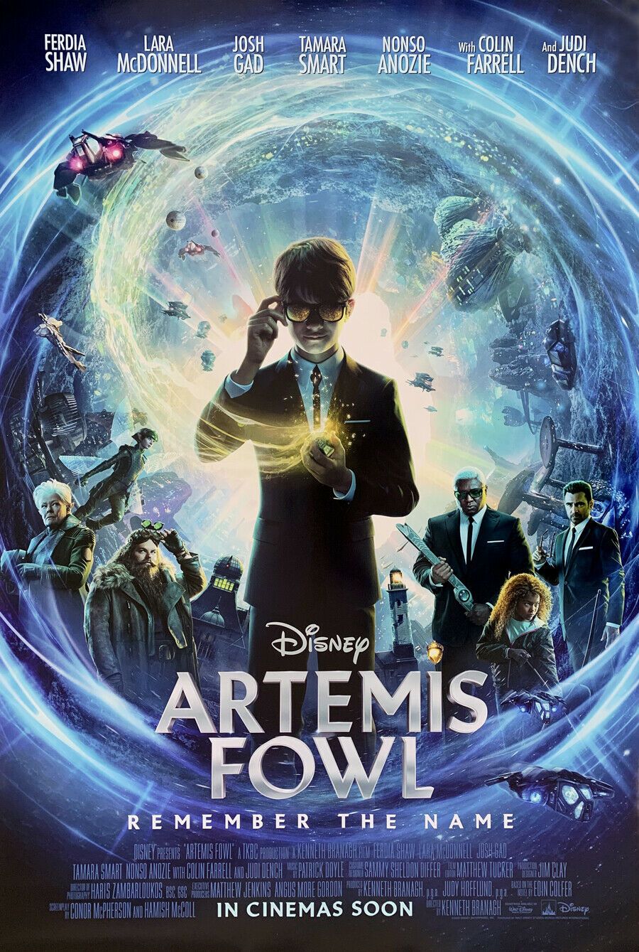 An original movie poster for the Disney film Artemis Fowl