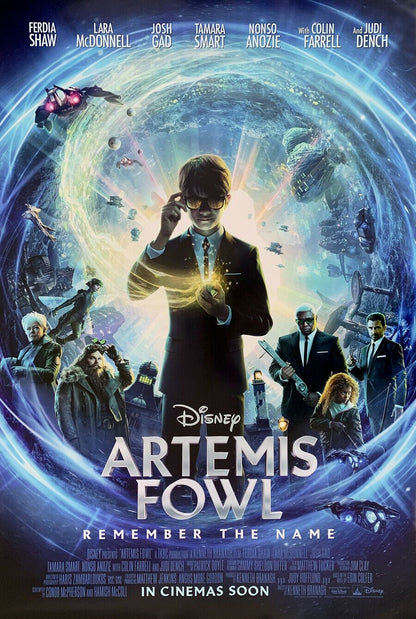 An original movie poster for the Disney film Artemis Fowl