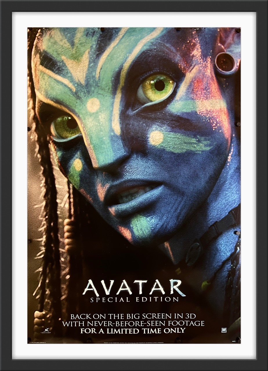 An original movie poster for the James Cameron film Avatar