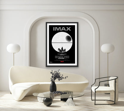 An original IMAX movie poster for the Star Wars film Rogue One
