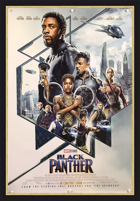 An original movie poster for the Marvel film Black Panther