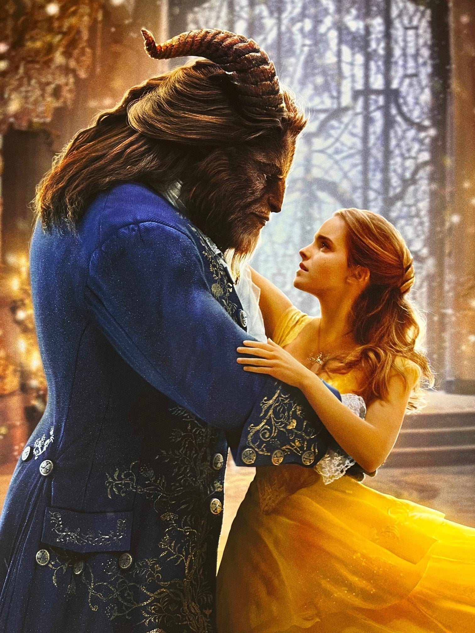 An original movie poster for the Disney film Beauty and the Beast