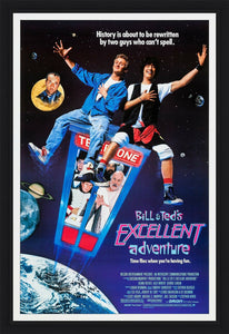 An original movie poster for the film Bill and Ted's Excellent Adventure