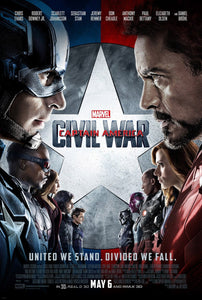 An original movie poster for the Marvel film Captain America - Civil War