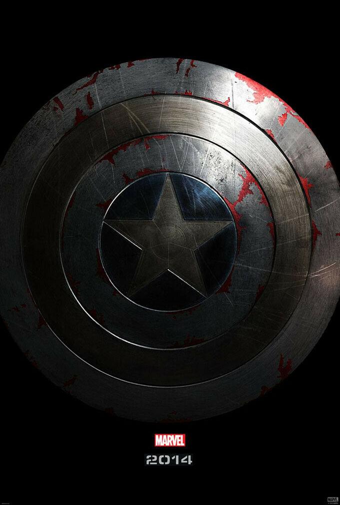 An original movie poster for the Marvel MCU film Captain America: The Winter Soldier