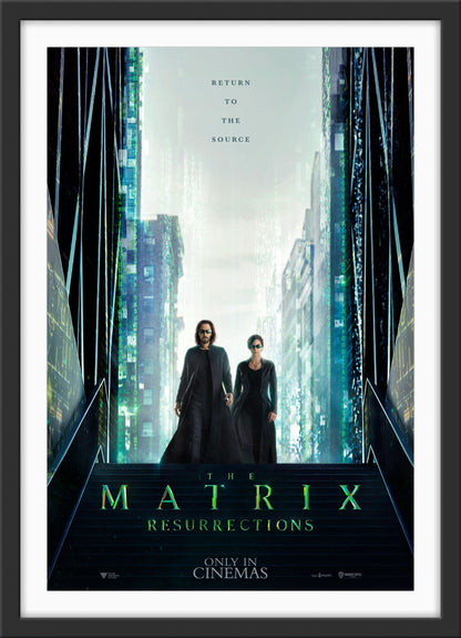 An original movie poster for the film The Matrix Resurrections