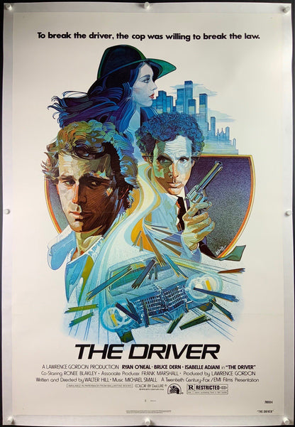 An original movie poster for the film The Driver