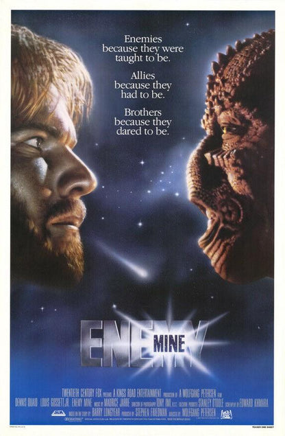 An original movie poster for the 1985 film Enemy Mine