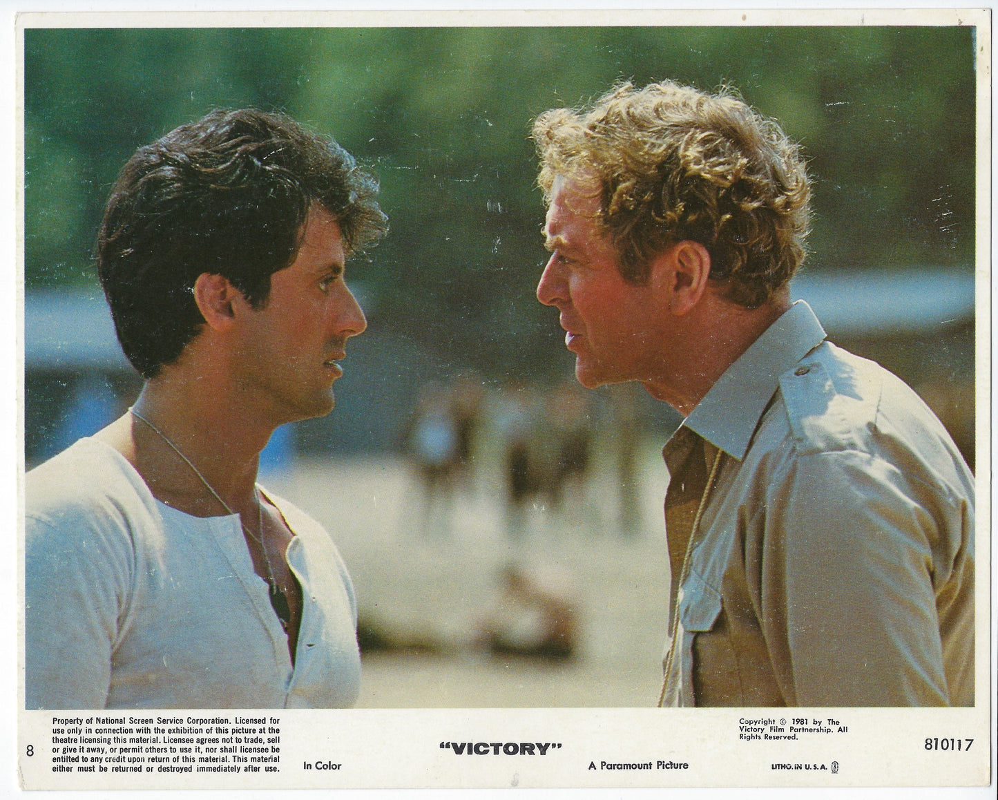 An original lobby card for the film Escape To Victory