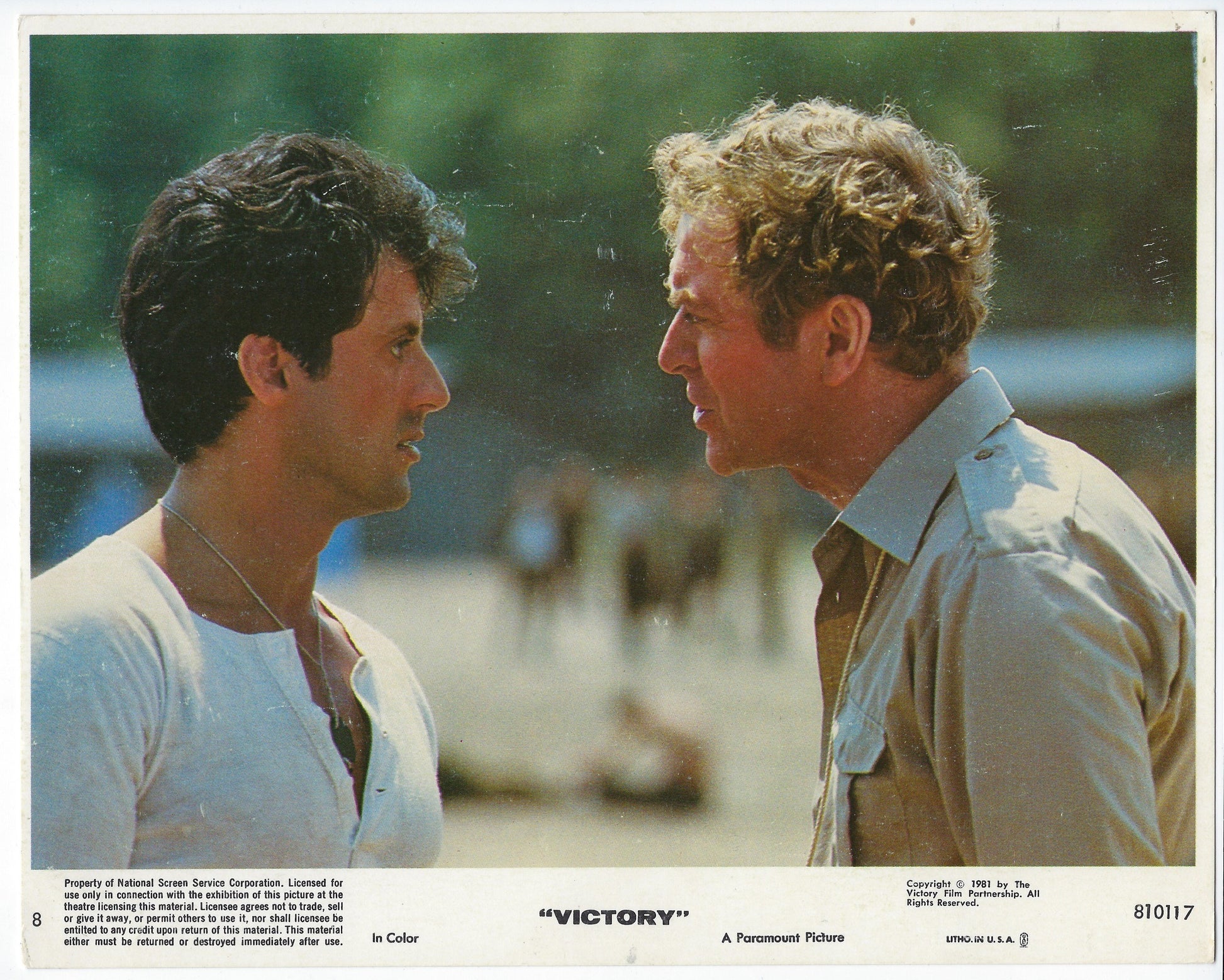 An original lobby card for the film Escape To Victory