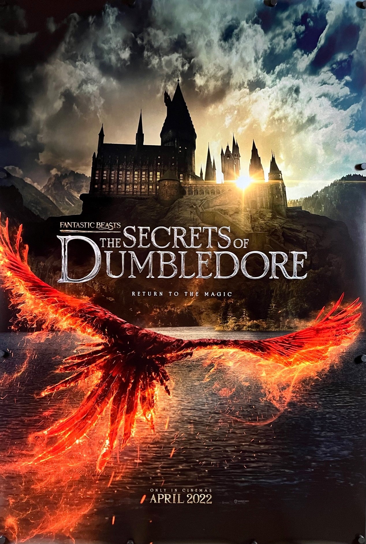 An original movie poster for the Wizarding World film Fantastic Beasts The Secrets of Dumbledore