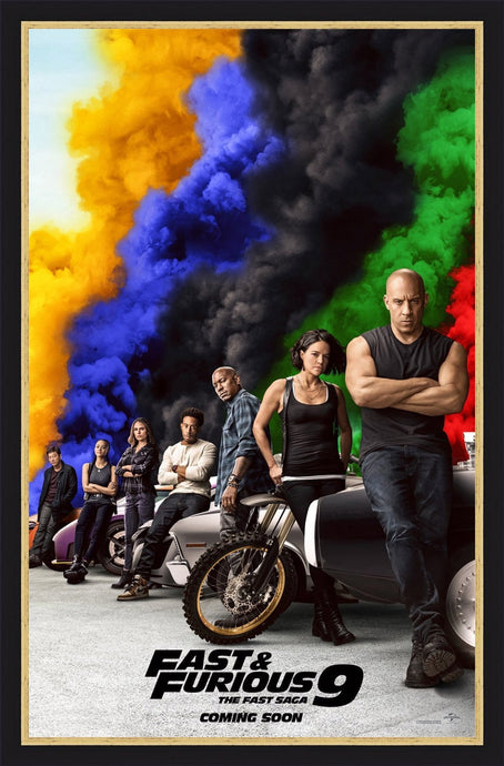 An original movie poster for the film Fast and Furious 9