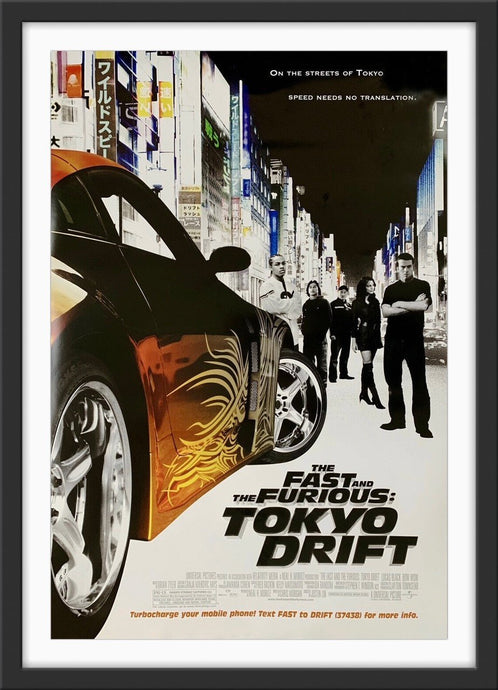 An original movie poster for the film The Fast and the Furious: Tokyo Drift