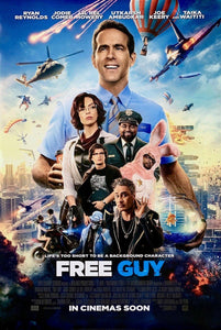 An original movie poster for the Ryan Reynolds film Free Guy