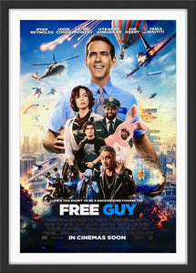 An original movie poster for the Ryan Reynolds film Free Guy