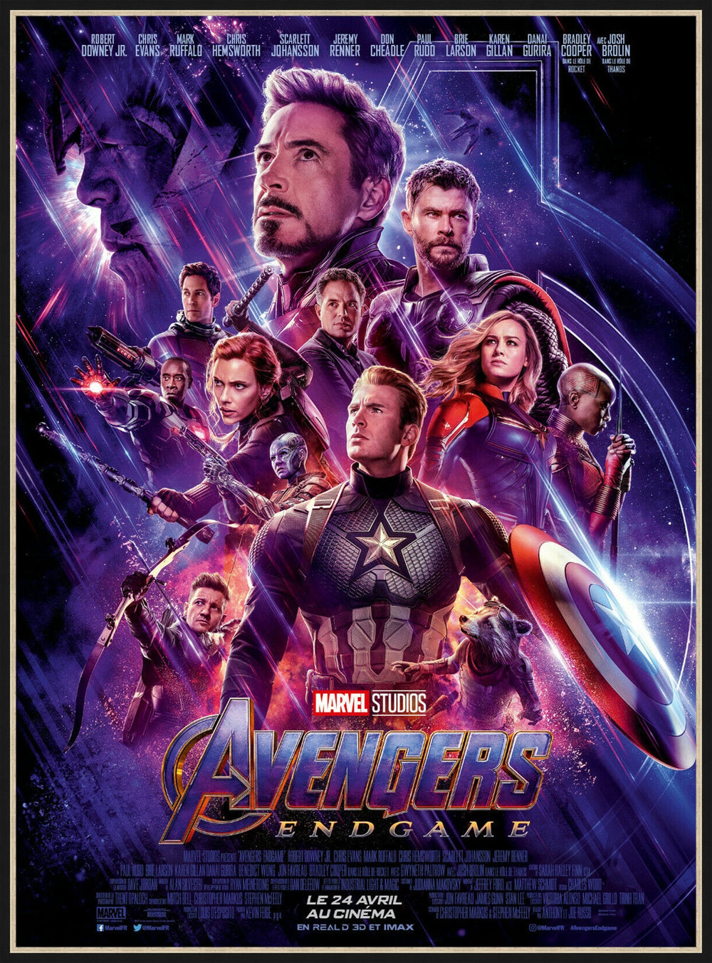 An original French Grande movie poster for Marvel's Avengers Endgame