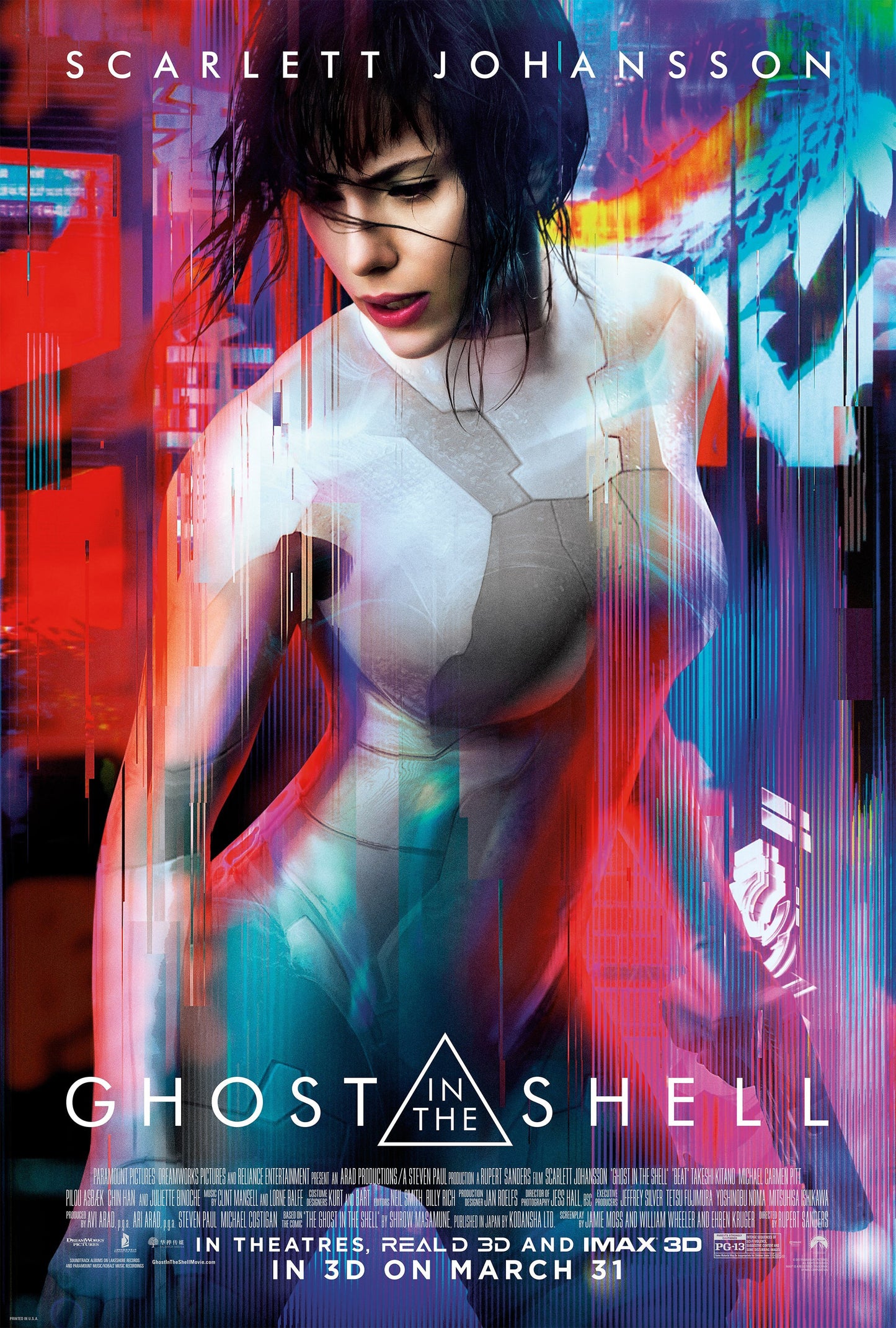 An original movie poster for the Scarlett Johansson film Ghost In The Shell