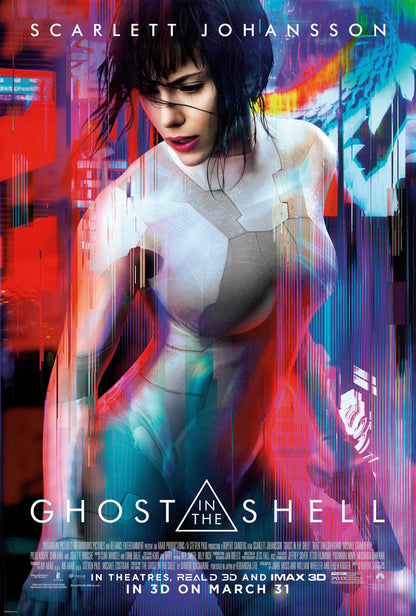 An original movie poster for the Scarlett Johansson film Ghost In The Shell
